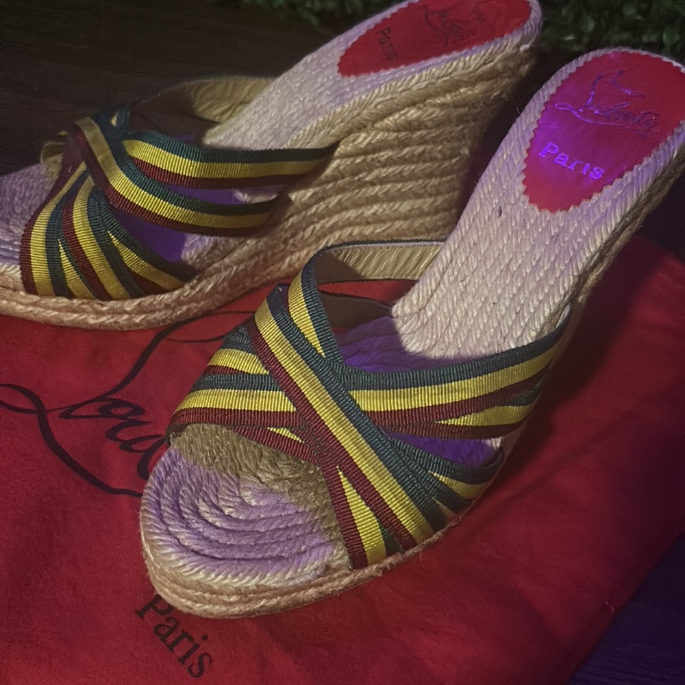 Christian Louboutin espadrille wedge mule Sz:39